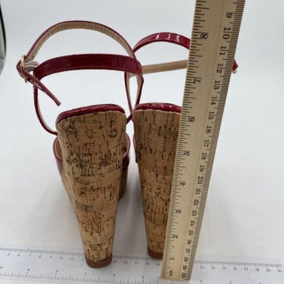 FSJ Women Peep Toe Platform Sandals Cork Wedge High Heel Ankle Strap Summer - Picture 4 of 7